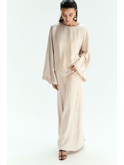 H&M - Women Beige Wide-leg trousers