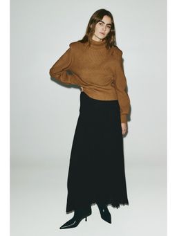 H&M - Women Black Pleated chiffon skirt