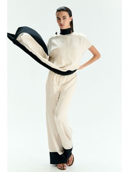 H&M - Women White Wide drawstring trousers
