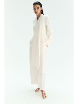 H&M - Women White Scarf-detail blazer