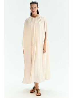 H&M - Women Beige Bead-detail cape dress