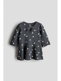 H&M - Girls Grey Printed cotton dress