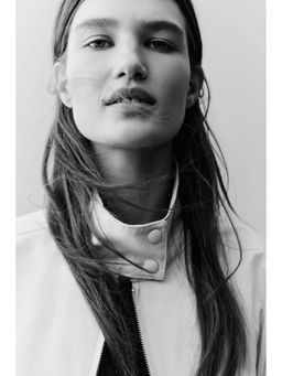 H&M - Women Beige Funnel-collar jacket