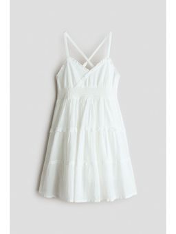 H&M - Girls White Tiered cotton dress