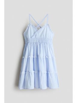 H&M - Girls Blue Tiered cotton dress