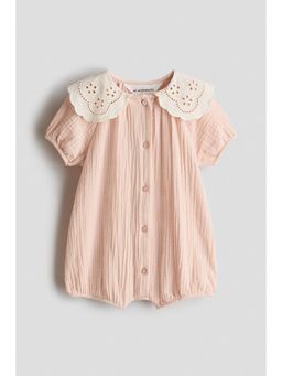 H&M - Girls Orange Cotton muslin romper suit