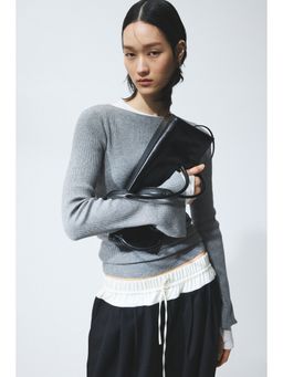 H&M - Women Grey Rib-knit top