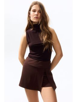 H&M - Women Brown Ponte di Roma skort