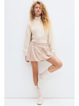 H&M - Women Beige Pleated twill skort