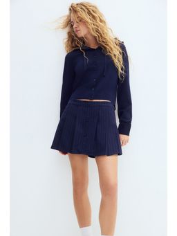 H&M - Women Blue Pleated twill skort