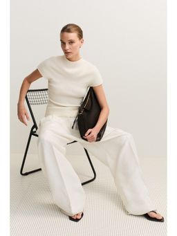 H&M - Women White Rib-knit top