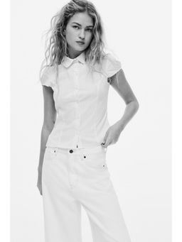 H&M - Women White Cap-sleeved shirt