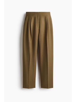 H&M - Women Green Barrel-leg twill trousers