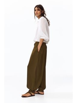 H&M - Women Green Balloon drawstring trousers