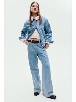 H&M - Women Blue Wide High Waist Jeans