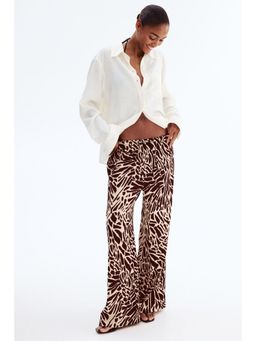 H&M - Women Brown Textured jersey trousers