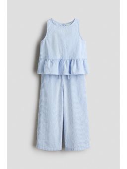H&M - Girls Blue 2-piece seersucker set