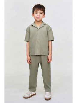 H&M - Boys Green 2-piece textured cotton set