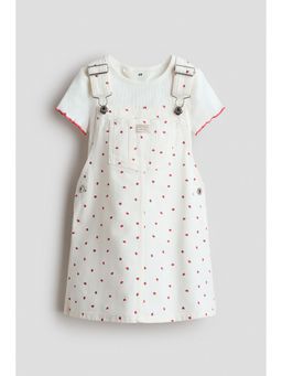 H&M - Girls White 2-piece cotton set