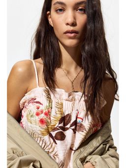 H&M - Women Pink Frill-trimmed strappy top