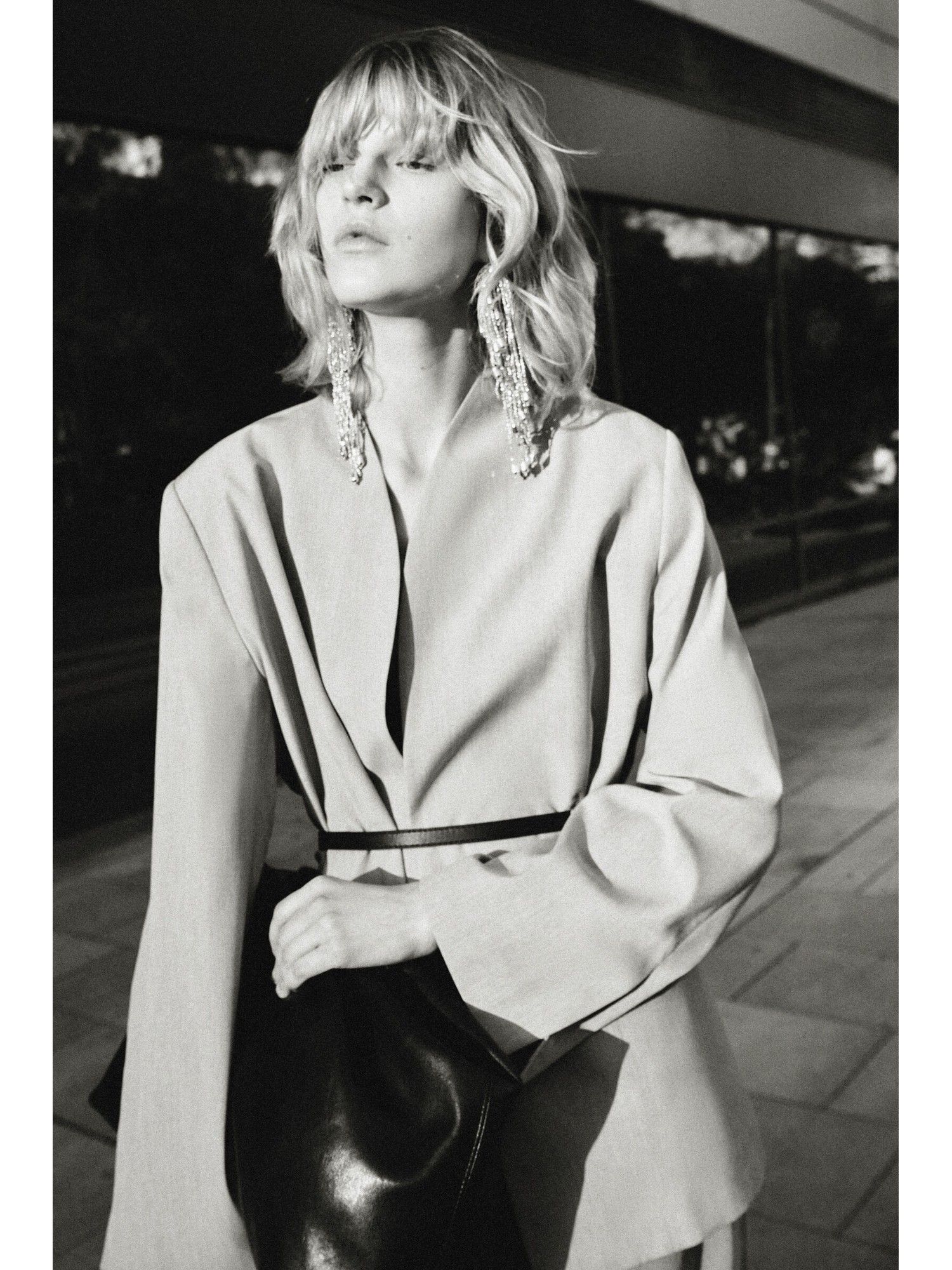h&m Women Beige Belted blazer-picture-38