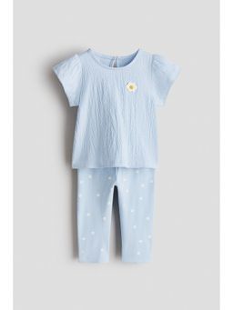 H&M - Girls Blue 2-piece top and leggings set
