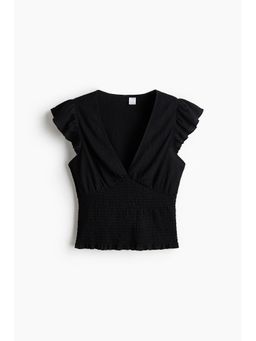 H&M - Women Black Textured jersey top