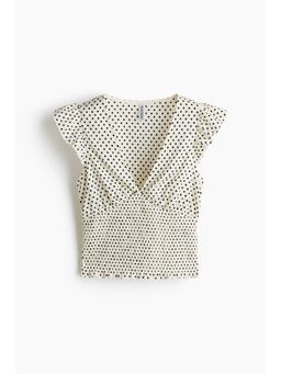 H&M - Women Beige Textured jersey top