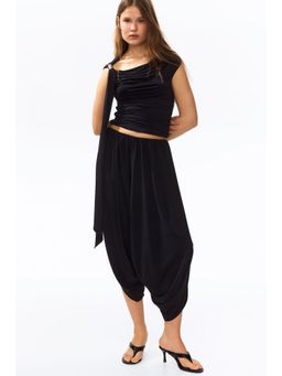 H&M - Women Black Wrap-detail balloon trousers