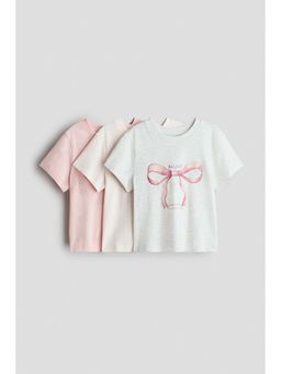 H&M - Girls Multi-Color 3-pack printed T-shirts