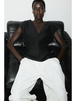 H&M - Women Black V-neck top