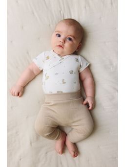 H&M - Unisex Beige 3-pack ribbed cotton trousers