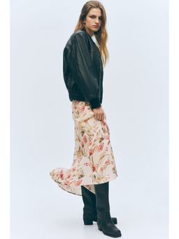 H&M - Women Beige Linen-blend skirt