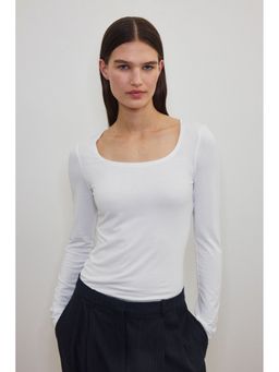 H&M - Women White Warming Slim Fit Long-sleeved top