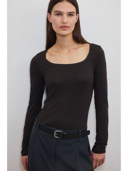 H&M - Women Brown Warming Slim Fit Long-sleeved top