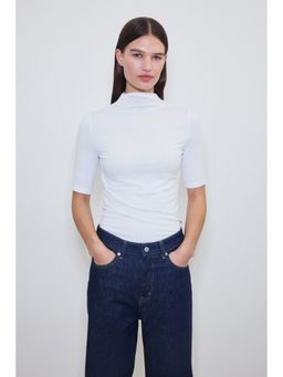 H&M - Women White Warming Slim Fit Turtleneck T-shirt