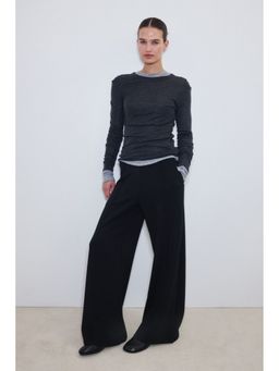 H&M - Women Black Cooling Relaxed Fit Wide trousers