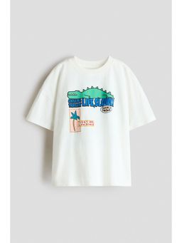 H&M - Boys White Oversized printed T-shirt