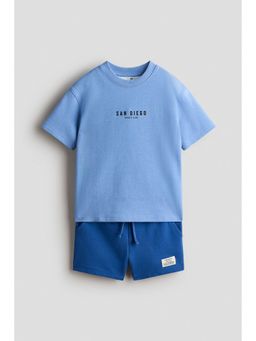 H&M - Boys Blue 2-piece T-shirt and sweatshorts set