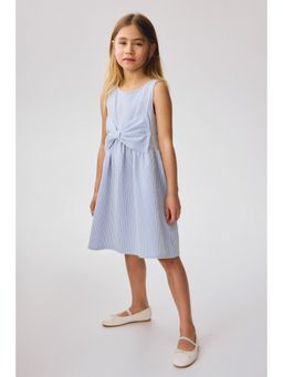 H&M - Girls Blue Bow-front dress