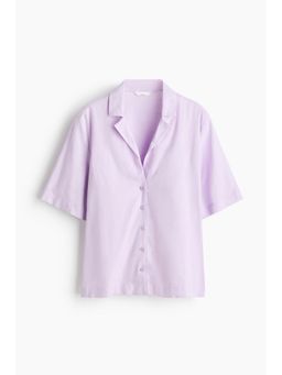 H&M - Women Purple Linen-blend resort shirt