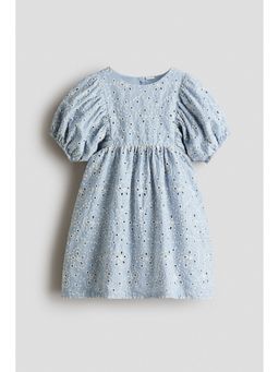 H&M - Girls Blue Broderie anglaise cotton dress