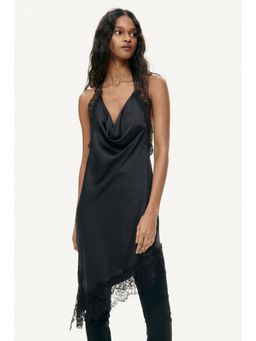 H&M - Women Black Satin halterneck dress