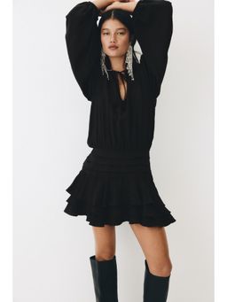 H&M - Women Grey Tiered-skirt dress