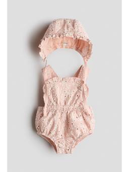 H&M - Girls Orange 2-piece broderie anglaise set