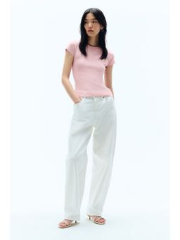H&M - Women Pink Fine-knit T-shirt