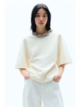 H&M - Women White Chain-detail T-shirt