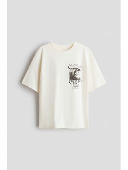 H&M - Boys White Print-motif cotton T-shirt