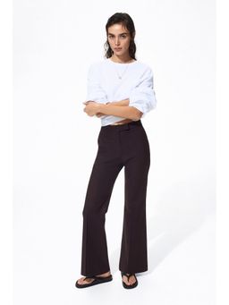 H&M - Women Brown Linen-blend tailored trousers