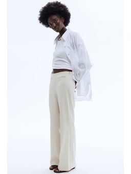 H&M - Women Beige Bootcut twill trousers